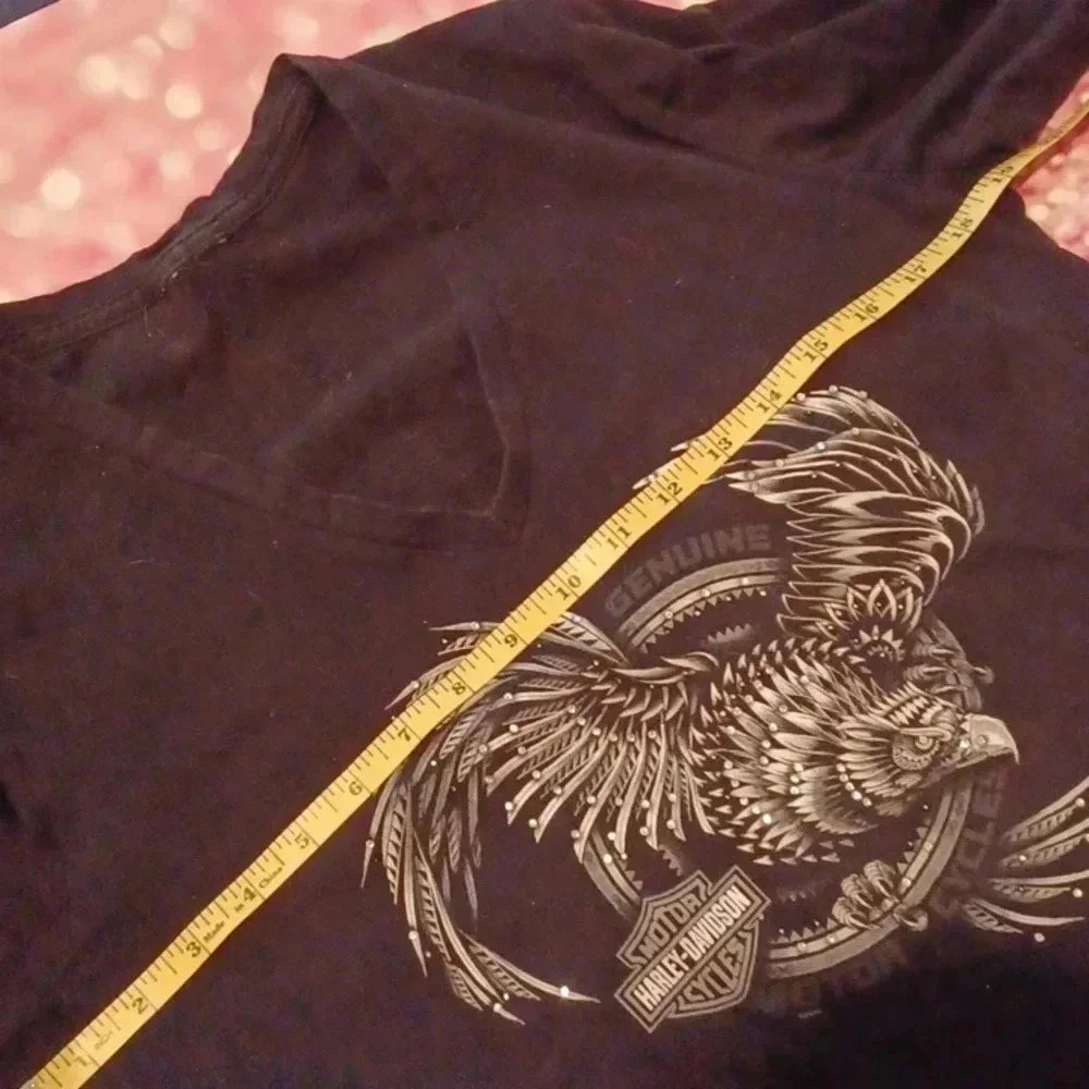 - Harley-Davidson V-neck long sleeve top Women's Size Large - Picture 7 of 9
